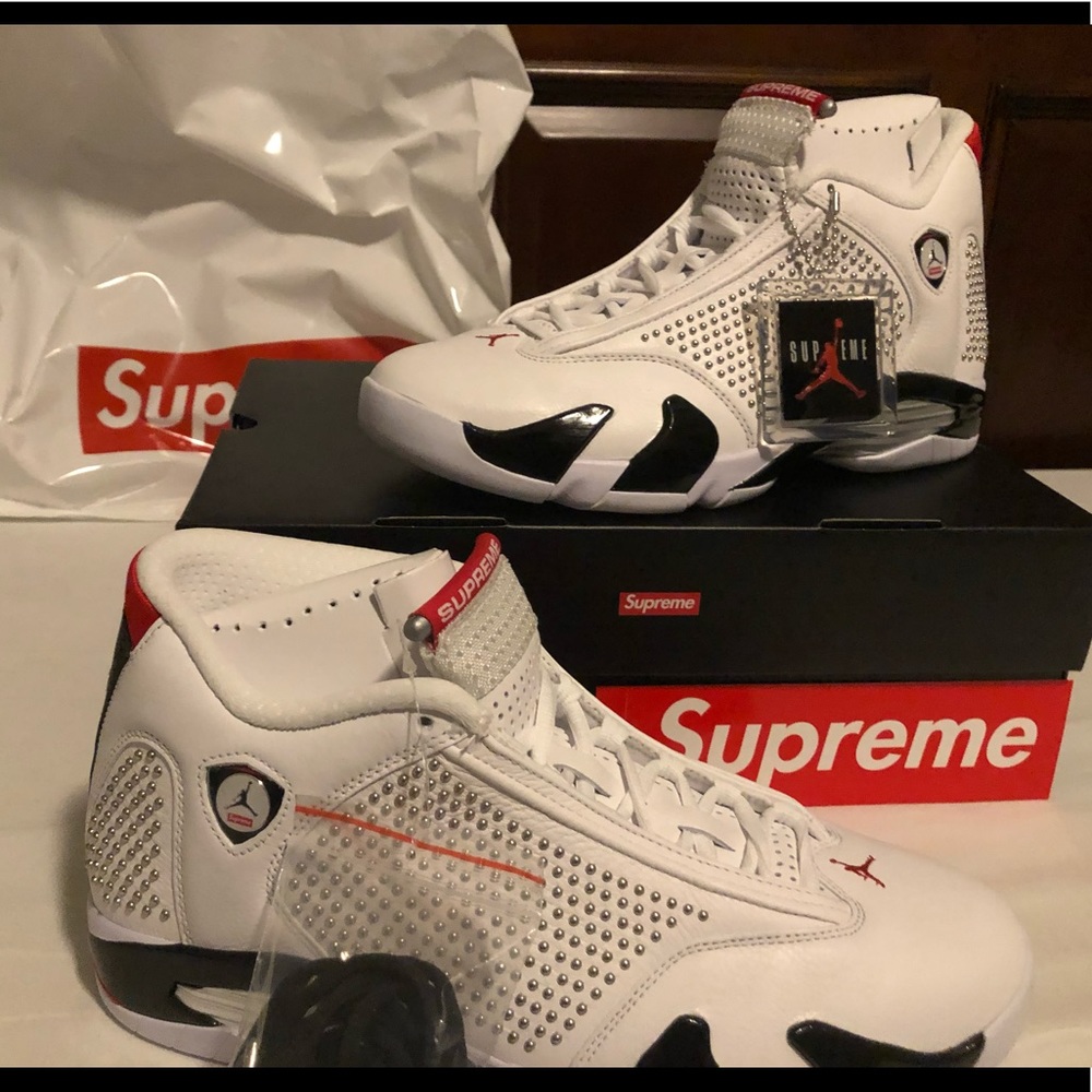 ❌SOLD***JORDAN 14 RETRO SUPREME WHITE🔥🏀🔥🔥🙌 - Picture 12 of 16